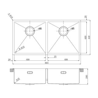 Кухонная мойка Lemark Proran 900 9932140 чёрный матовый